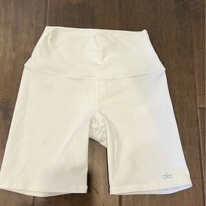 XS ALO white biker shorts